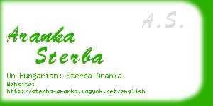 aranka sterba business card